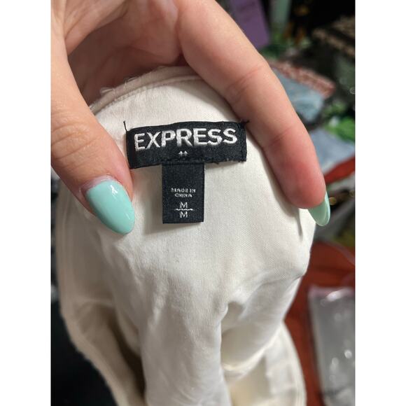 Express White Black Sequin Mini Skirt - Picture 5 of 5